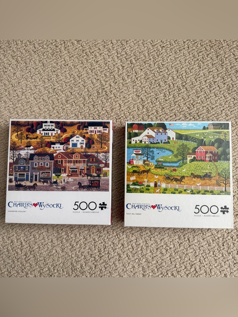 Lot of 2 Charles Wysocki 500 piece puzzles